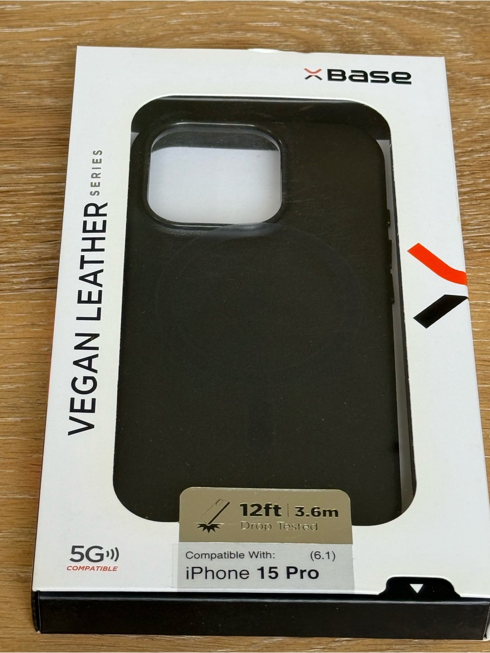 New xBase Vegan Leather iPhone 15 Pro 6.1” Case - Black
